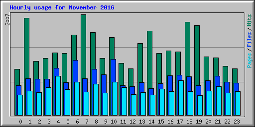 Hourly usage for November 2016