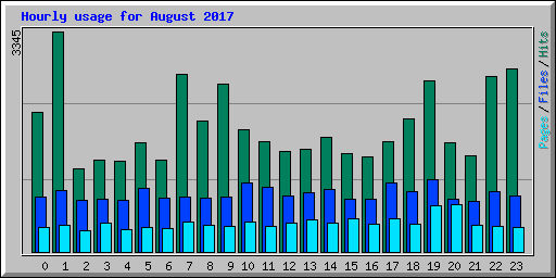 Hourly usage for August 2017