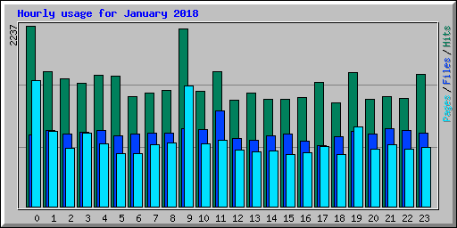 Hourly usage for January 2018